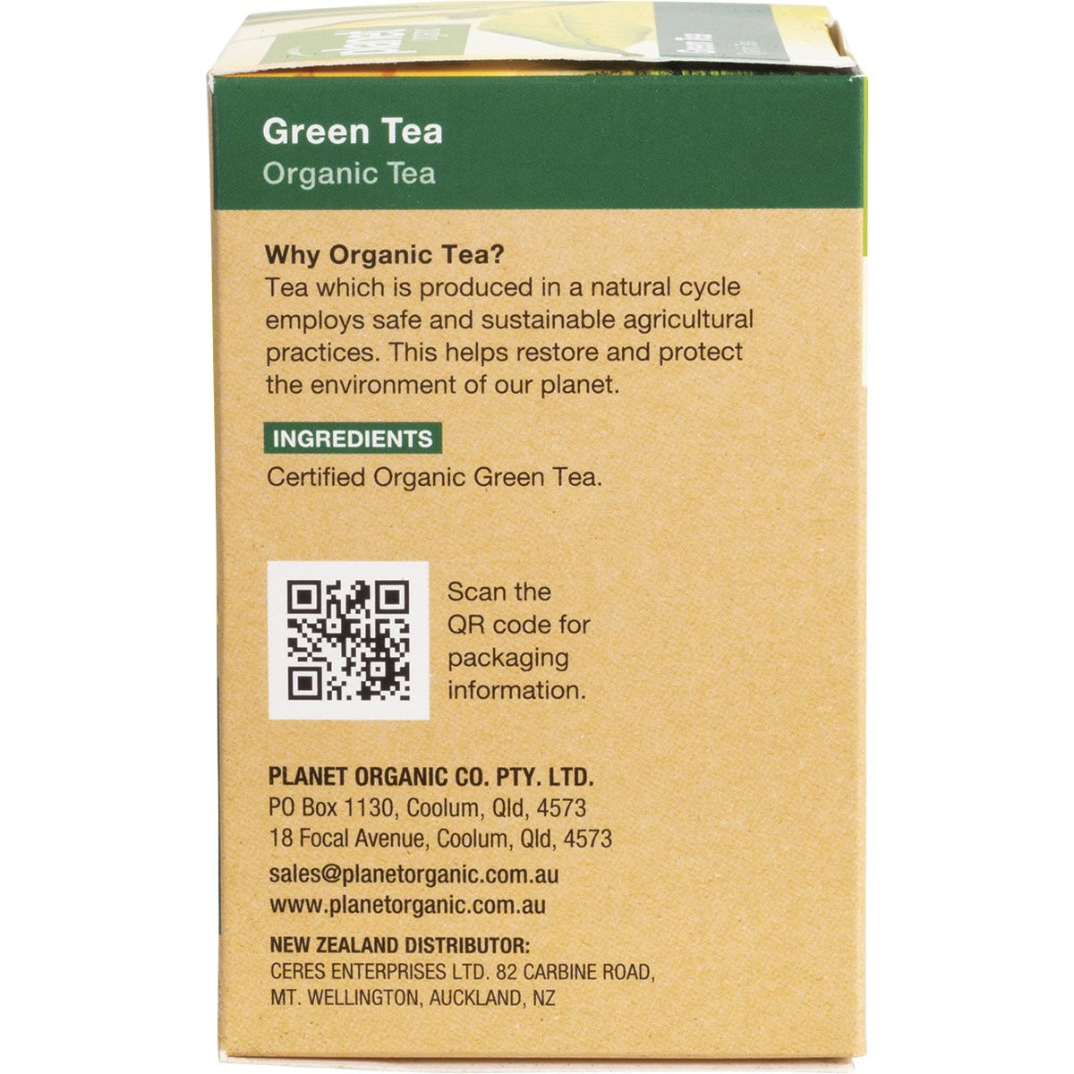 Planet Organic Organic Green Tea x 25 Tea Bags - Cutprice Online