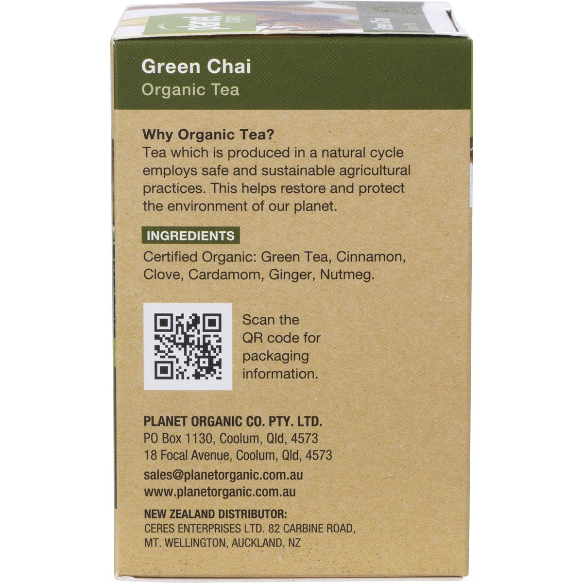 Planet Organic Organic Green Chai Tea x 25 Tea Bags - Cutprice Online