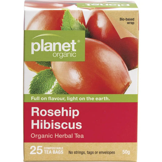 PLANET ORGANIC Herbal Tea Bags Rosehip & Hibiscus 25 PLANET ORGANIC