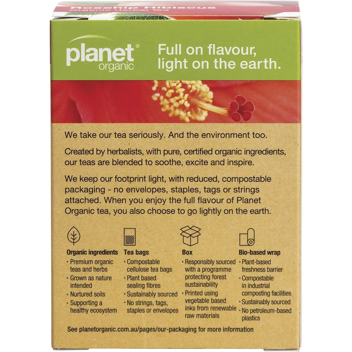 PLANET ORGANIC Herbal Tea Bags Rosehip & Hibiscus 25 PLANET ORGANIC