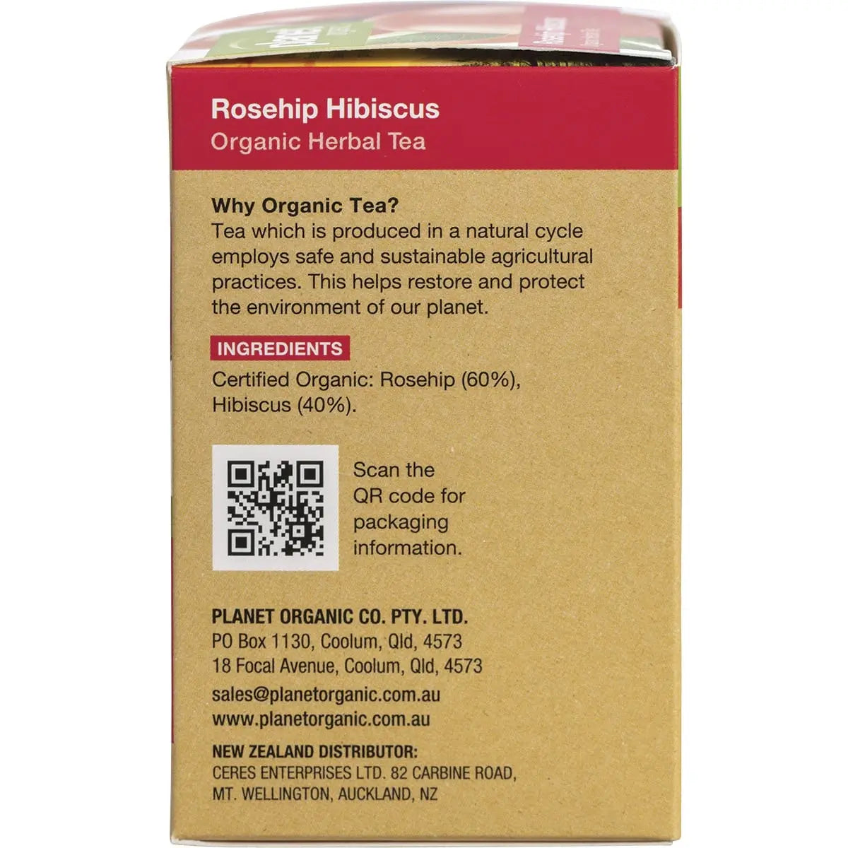 PLANET ORGANIC Herbal Tea Bags Rosehip & Hibiscus 25 PLANET ORGANIC