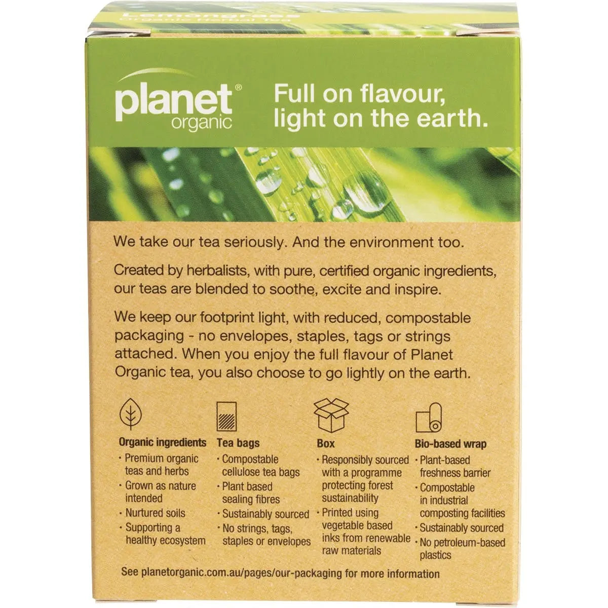 PLANET ORGANIC Herbal Tea Bags Lemongrass 25 PLANET ORGANIC