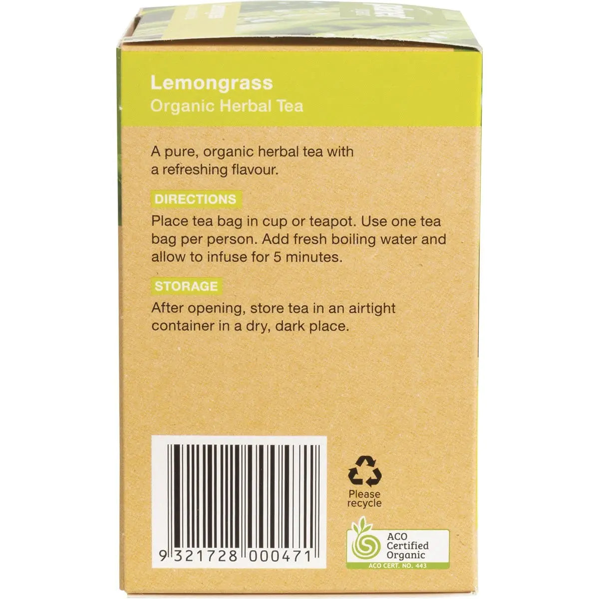 PLANET ORGANIC Herbal Tea Bags Lemongrass 25 PLANET ORGANIC