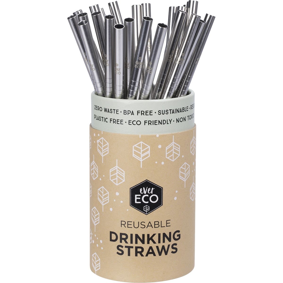 EVER ECO Stainless Steel Straws Straight x25 - Cutprice Online