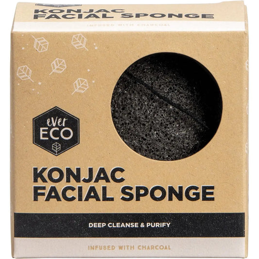 EVER ECO Konjac Facial Sponge Charcoal 1 EVER ECO