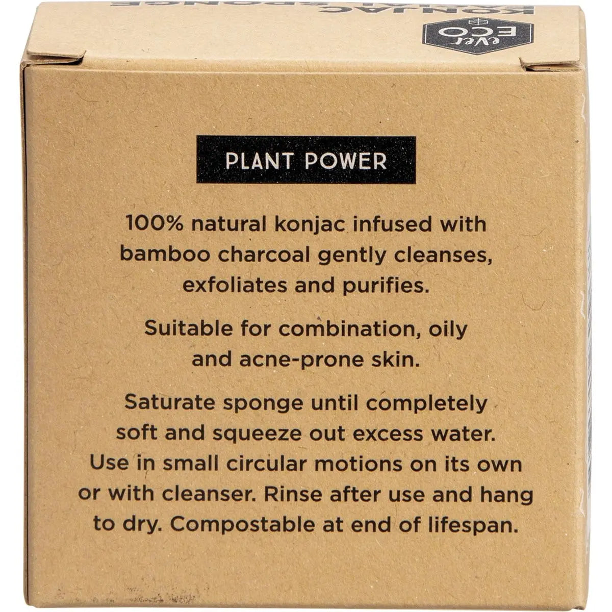 EVER ECO Konjac Facial Sponge Charcoal 1 EVER ECO