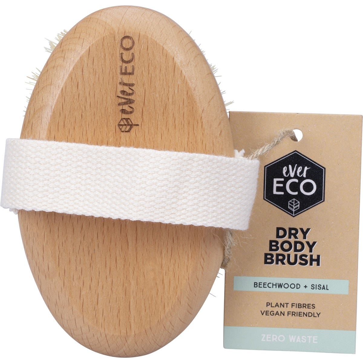 EVER ECO Dry Body Brush Beech Wood Handle, Sisal Bristles - Cutprice Online