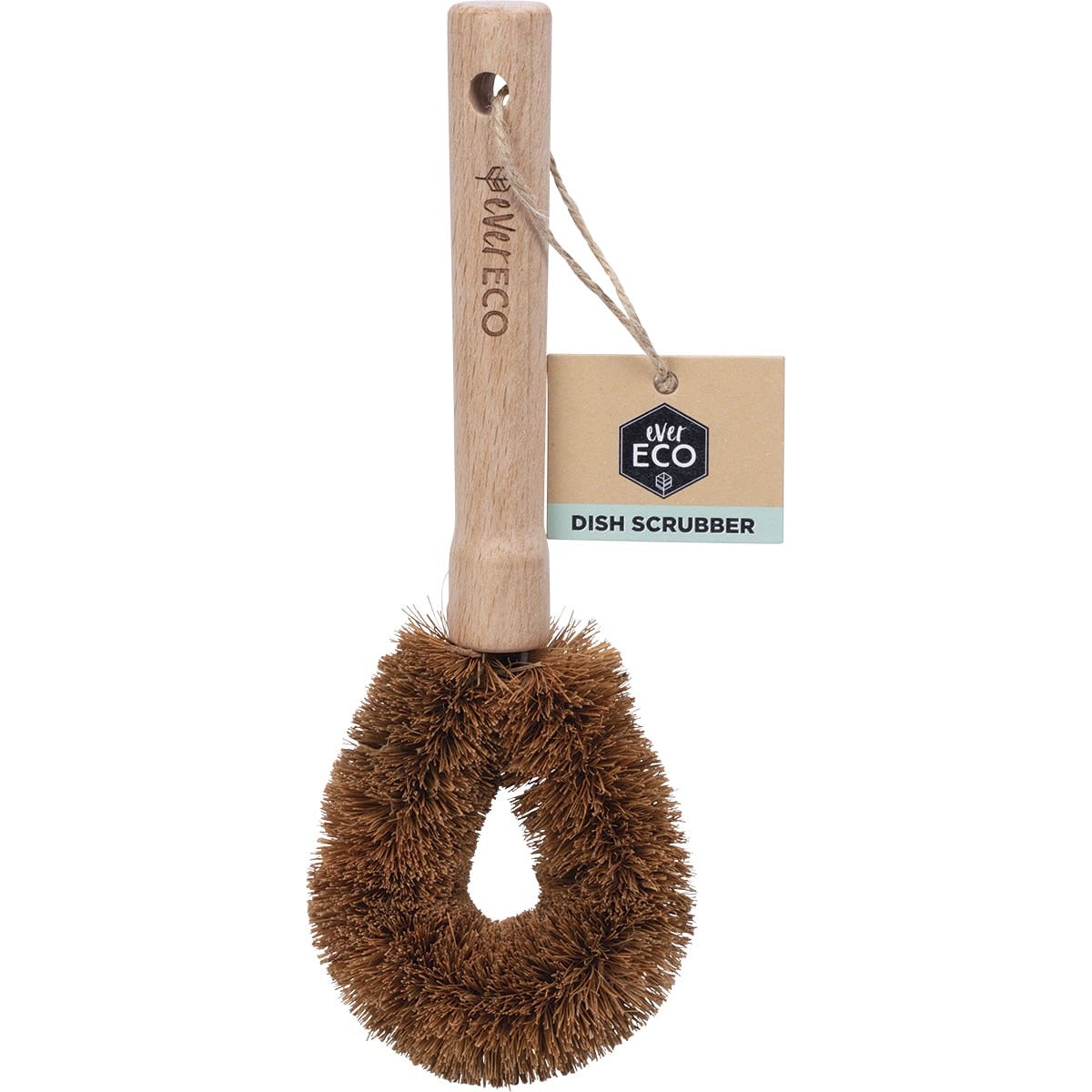 EVER ECO Dish Scrubber Beech Wood Handle, Coconut Bristles - Cutprice Online
