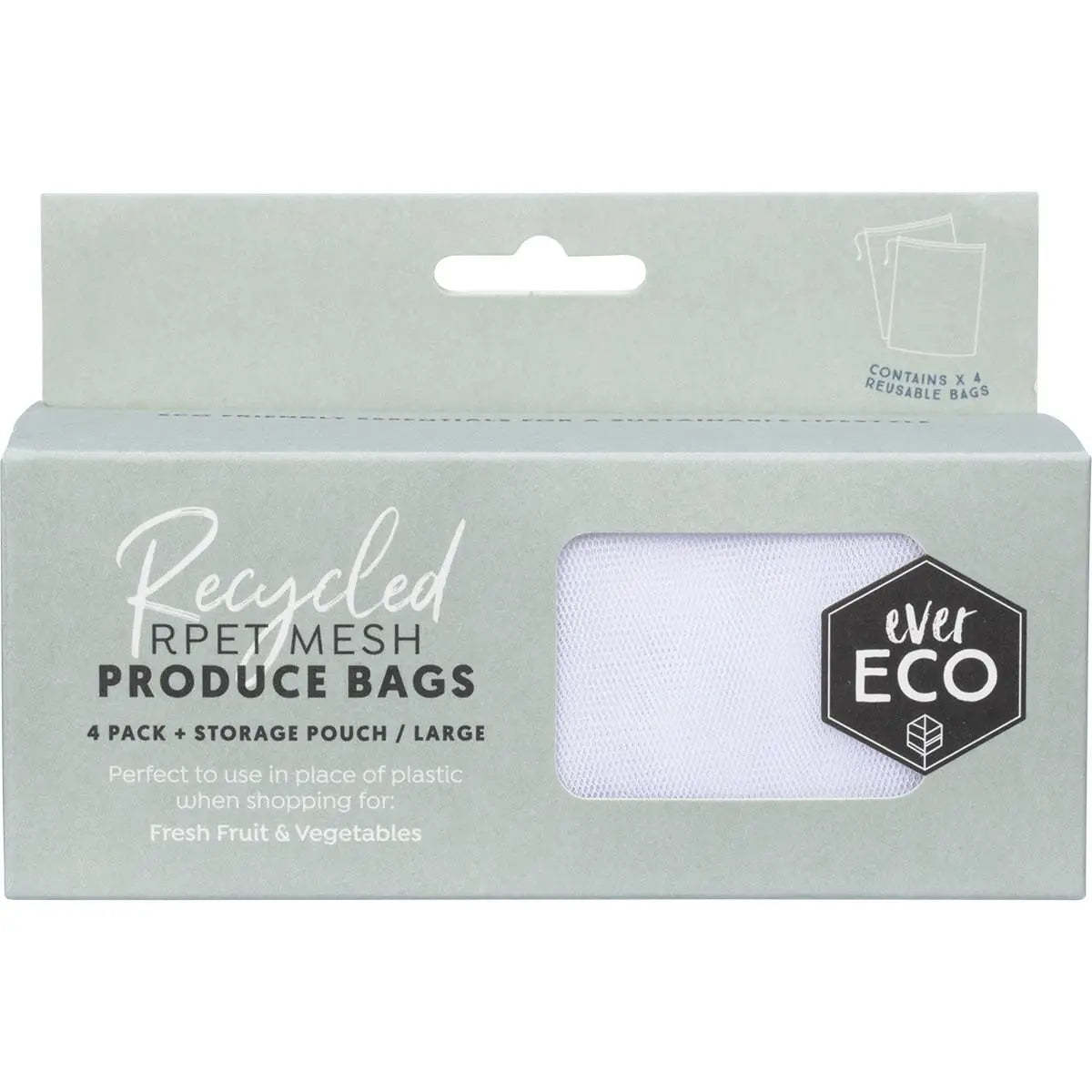 EVER ECO Reusable Produce Bags Recycled Polyester Mesh 4pk EVER ECO