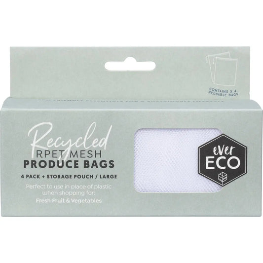EVER ECO Reusable Produce Bags Recycled Polyester Mesh 4pk EVER ECO
