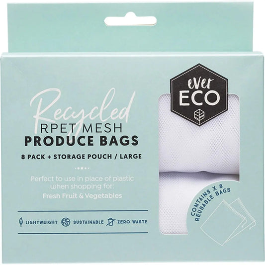 EVER ECO Reusable Produce Bags Recycled Polyester Mesh 8pk EVER ECO