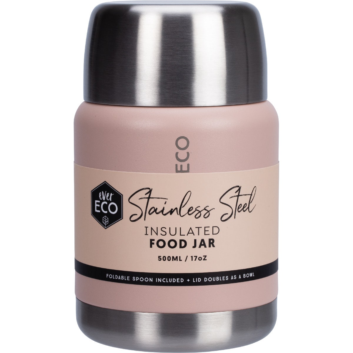 EVER ECO Insulated Stainless Steel Food Jar Rose 500ml - Cutprice Online