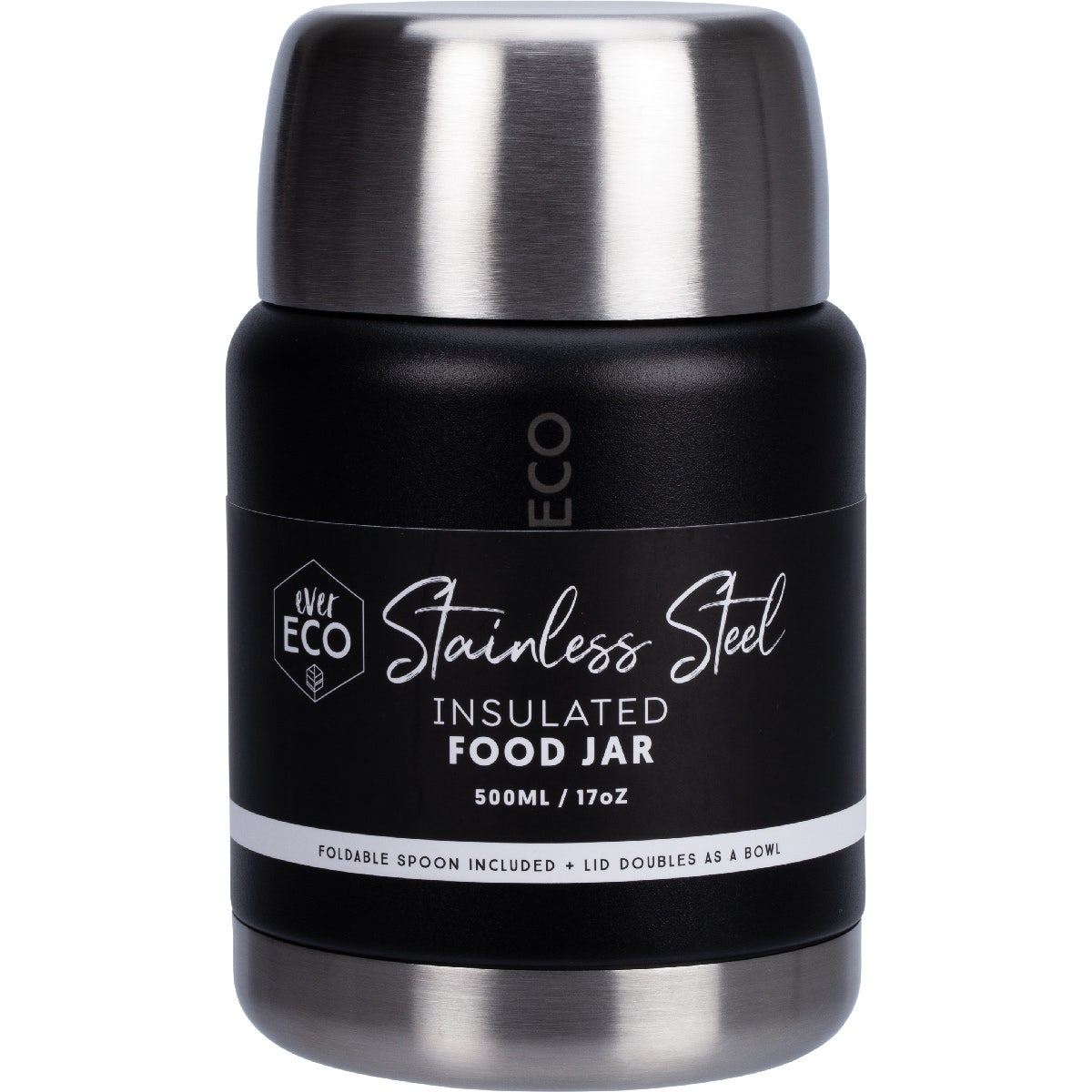 EVER ECO Insulated Stainless Steel Food Jar Onyx 500ml - Cutprice Online
