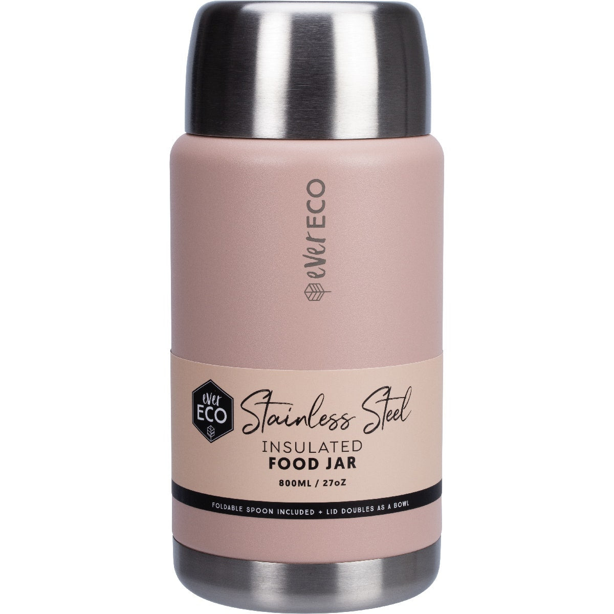 EVER ECO Insulated Stainless Steel Food Jar Rose 800ml - Cutprice Online