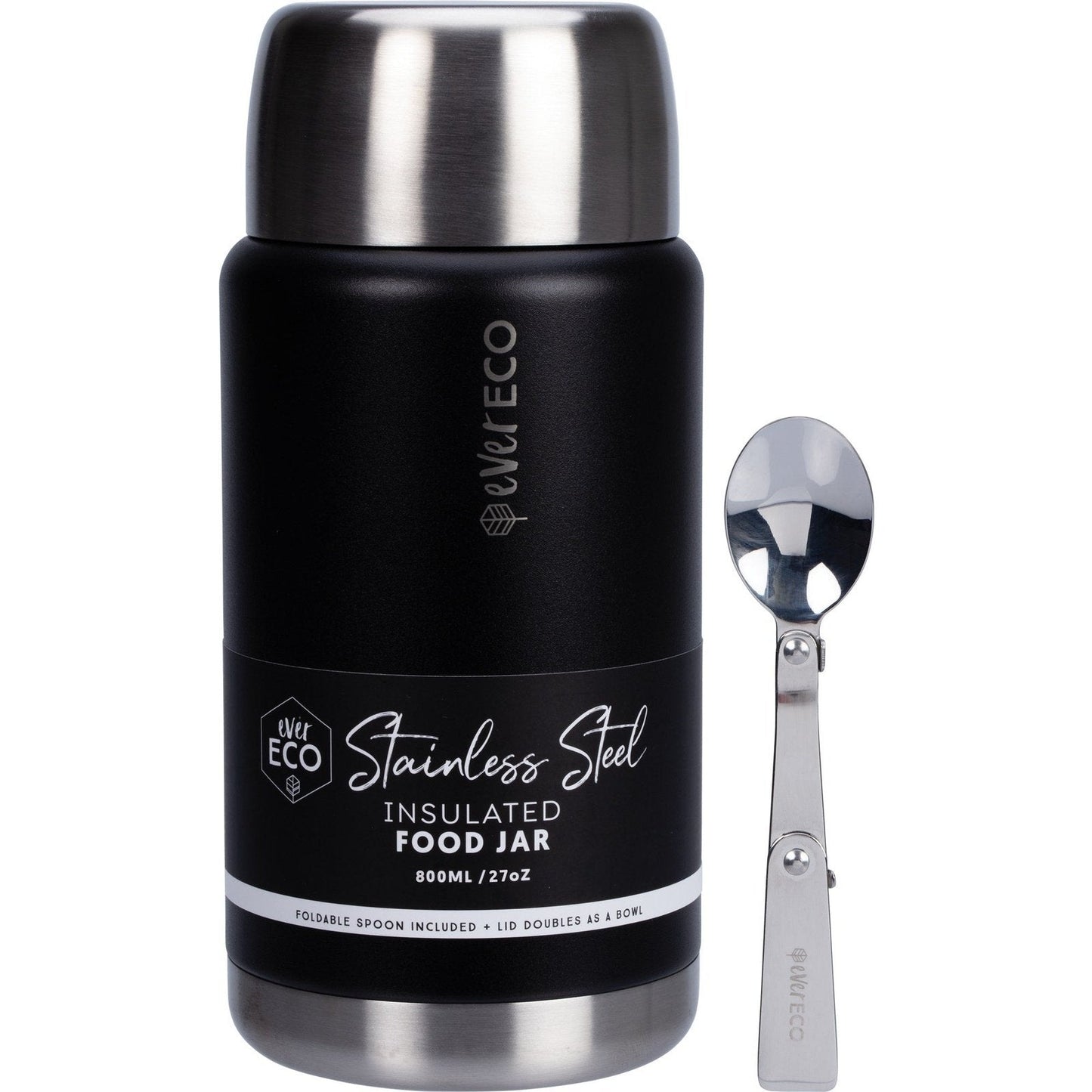 EVER ECO Insulated Stainless Steel Food Jar Onyx 800ml - Cutprice Online