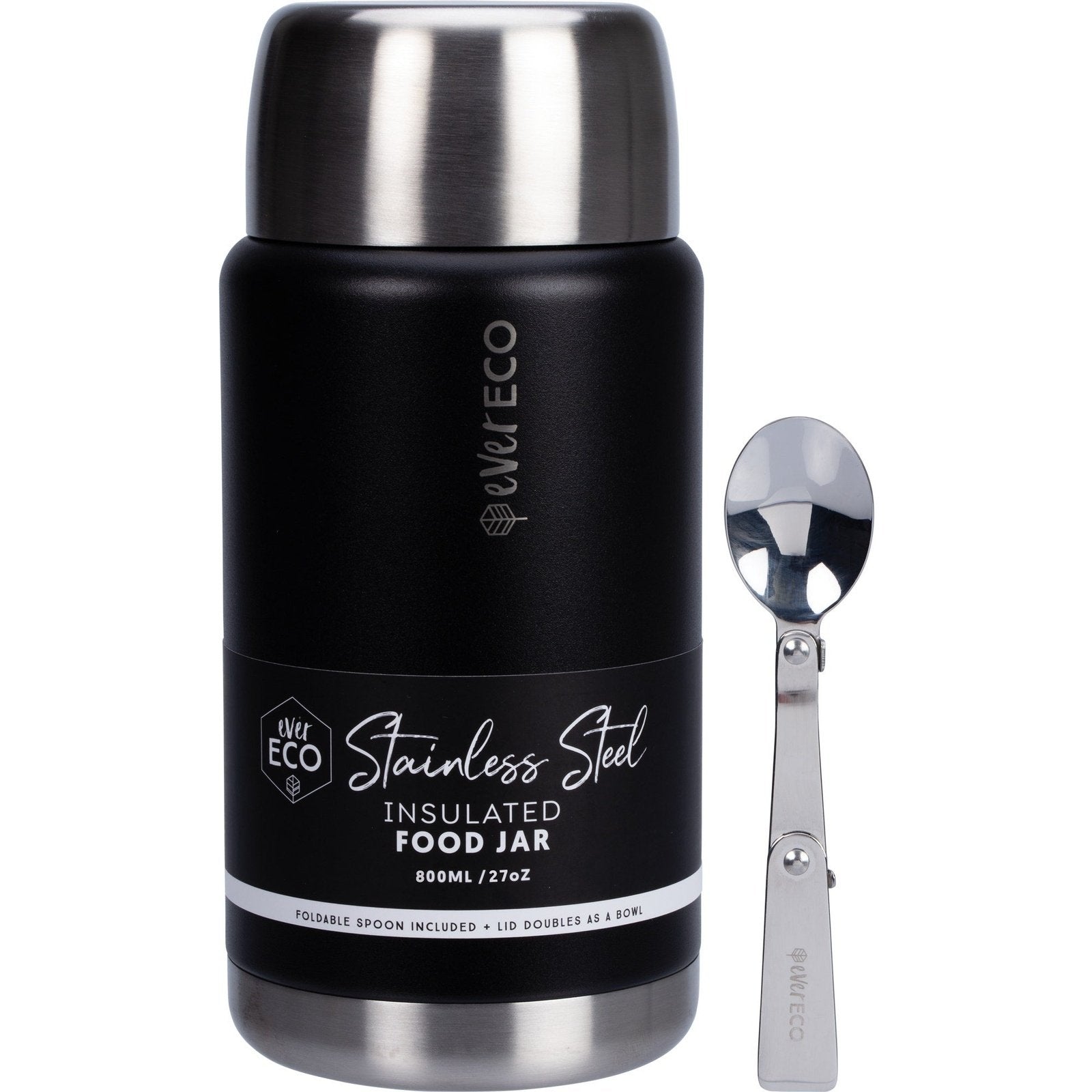 EVER ECO Insulated Stainless Steel Food Jar Onyx 800ml - Cutprice Online