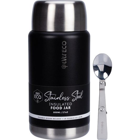 EVER ECO Insulated Stainless Steel Food Jar Onyx 800ml - Cutprice Online
