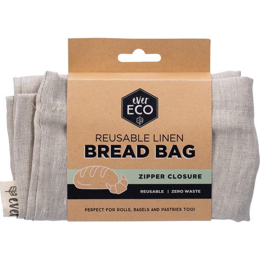 EVER ECO Reusable Linen Bread Bag Zipper Closure (32x40cm) 1 - Cutprice Online