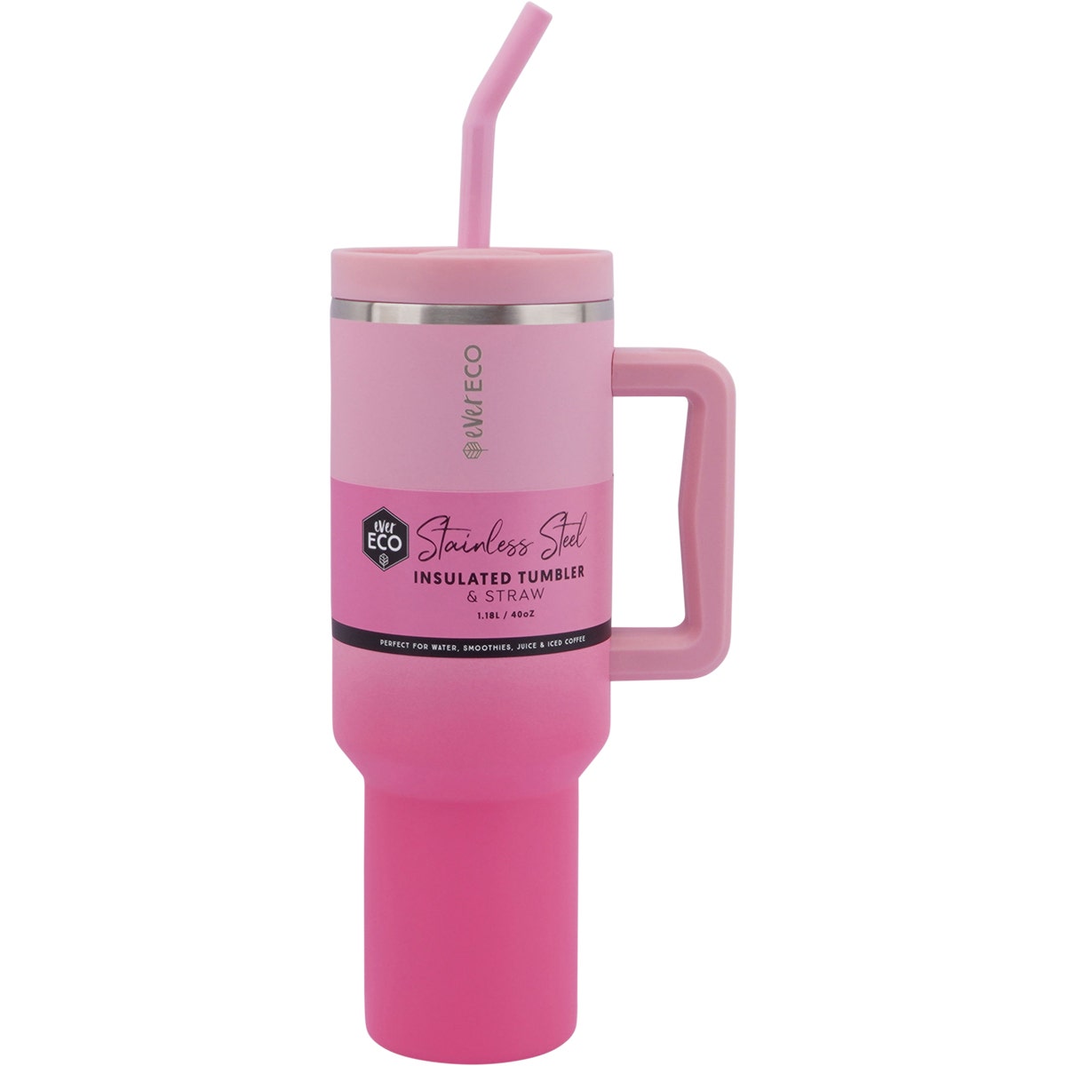 EVER ECO Insulated Tumbler w/ Handle & Straw Rise 1.18L - Cutprice Online