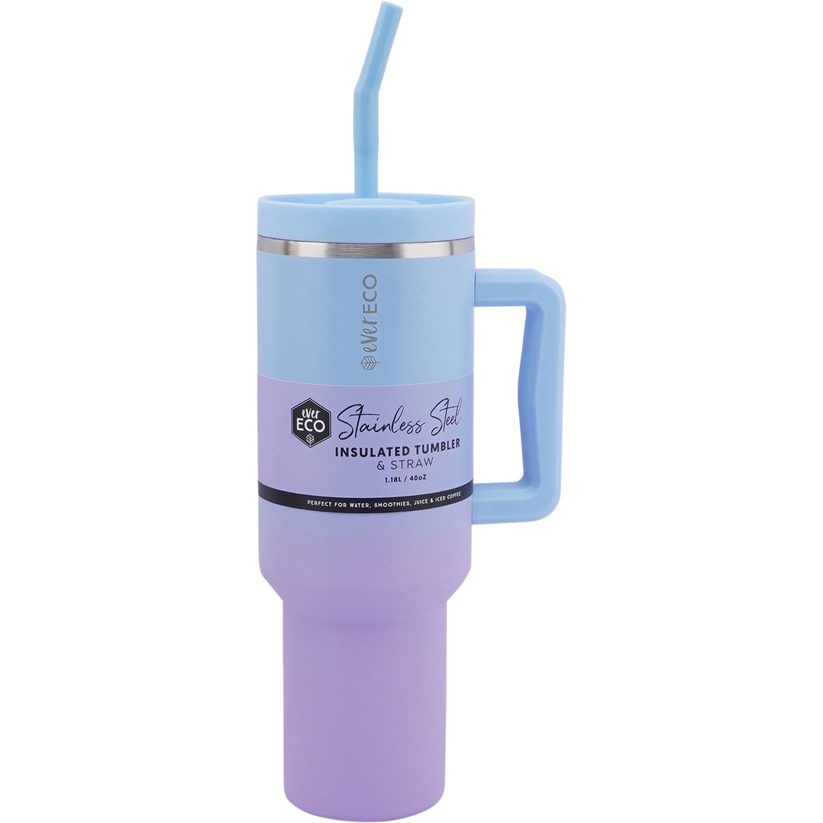 EVER ECO Insulated Tumbler w/ Handle & Straw Balance 1.18L - Cutprice Online