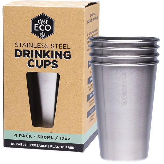 EVER ECO Stainless Steel Drinking Cups 4 Pack 4x500ml EVER ECO