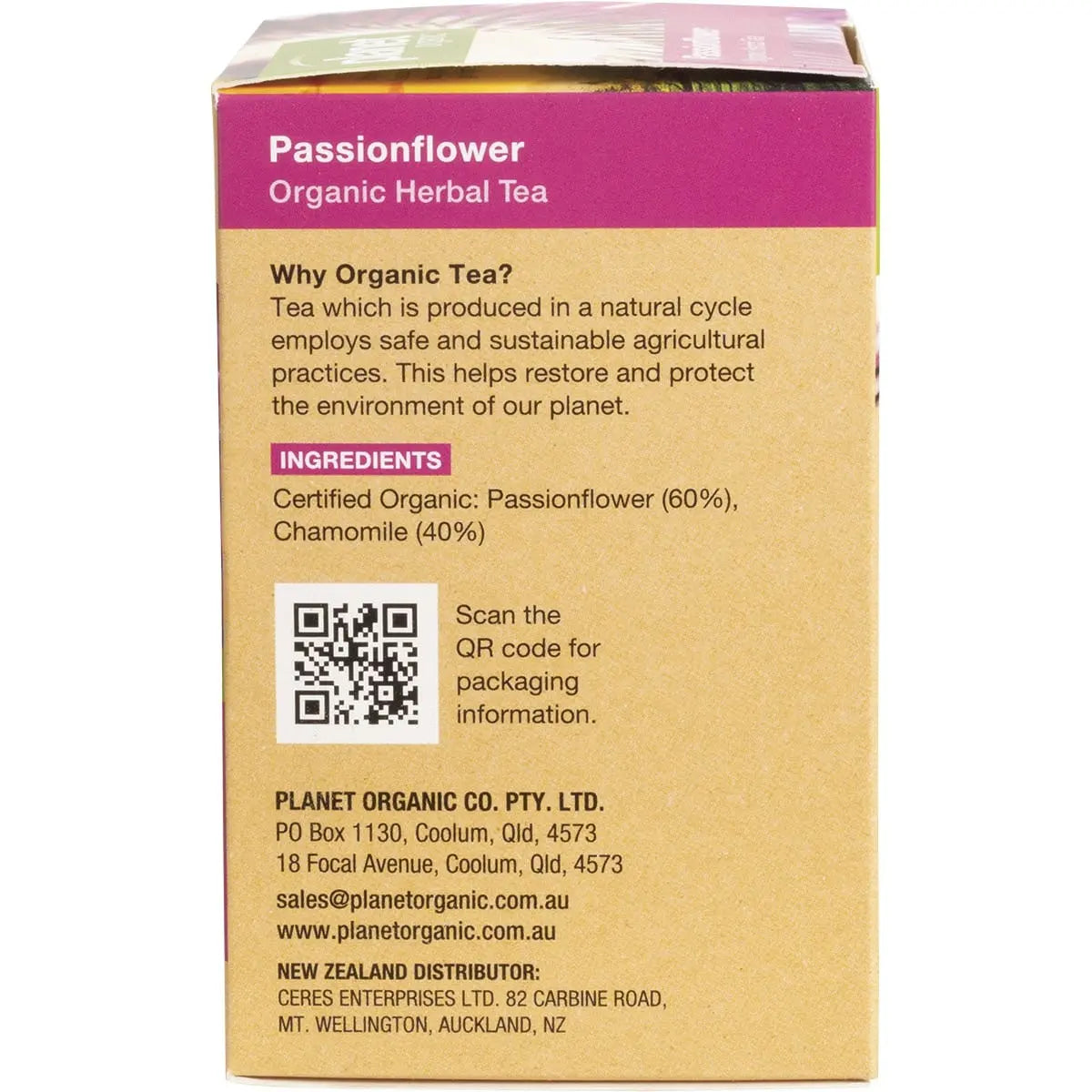 PLANET ORGANIC Herbal Tea Bags Passionflower 25 PLANET ORGANIC