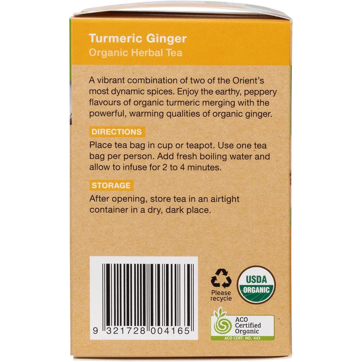 PLANET ORGANIC Herbal Tea Bags Turmeric Ginger 25 PLANET ORGANIC