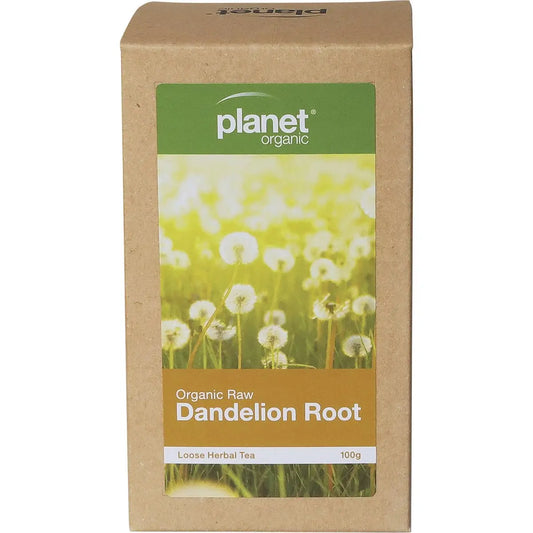PLANET ORGANIC Herbal Loose Leaf Tea Organic Raw Dandelion Root - 100g PLANET ORGANIC