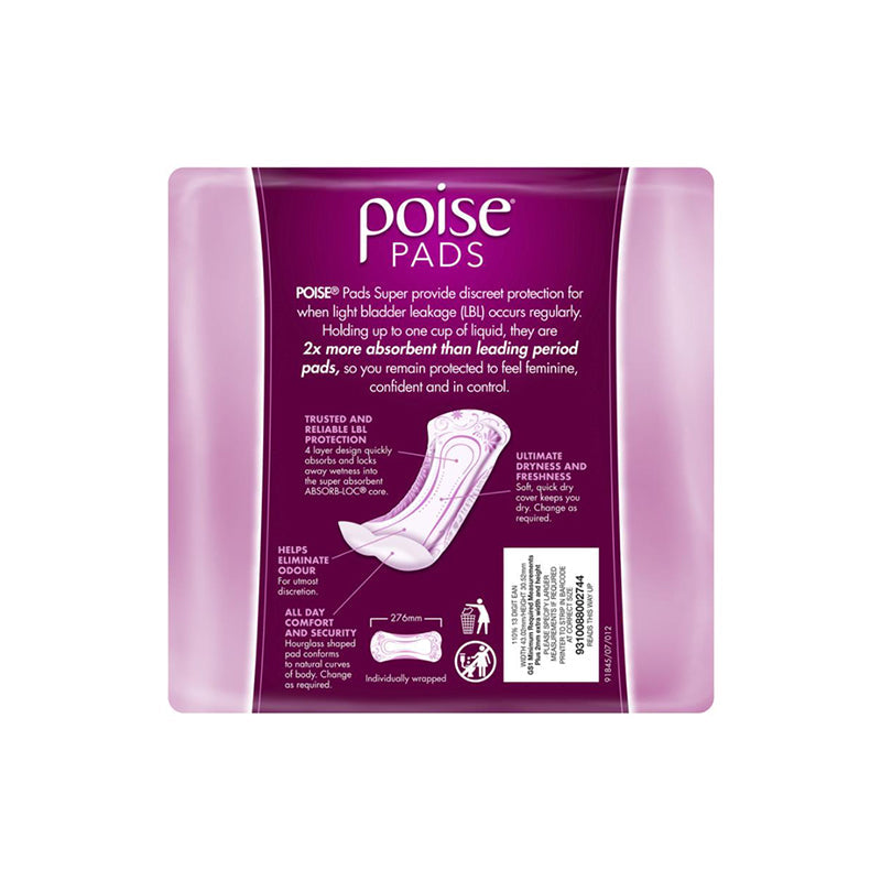 Poise Pads For Bladder Leaks Super 14 Pack - Cutprice Online