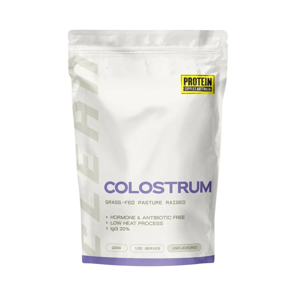 PROTEIN SUPPLIES AUSTRALIA Colostrum (Grass Fed) Pure - 20% Immunoglobulin (IgG) 200g PROTEIN SUPPLIES AUSTRALIA