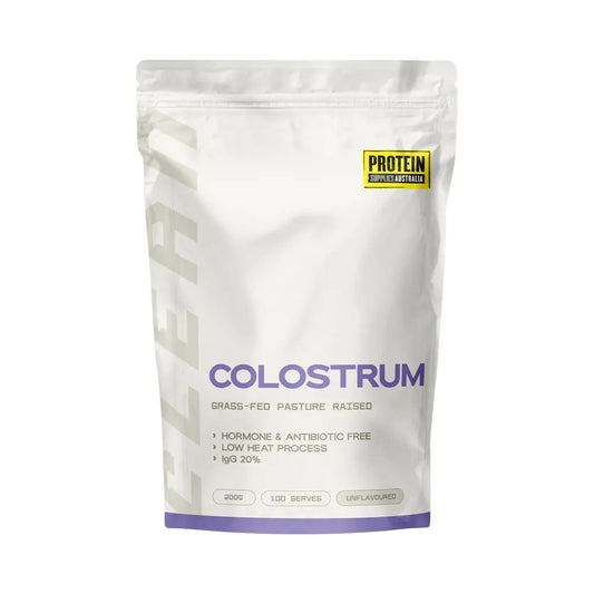 PROTEIN SUPPLIES AUSTRALIA Colostrum (Grass Fed) Pure - 20% Immunoglobulin (IgG) 200g PROTEIN SUPPLIES AUSTRALIA