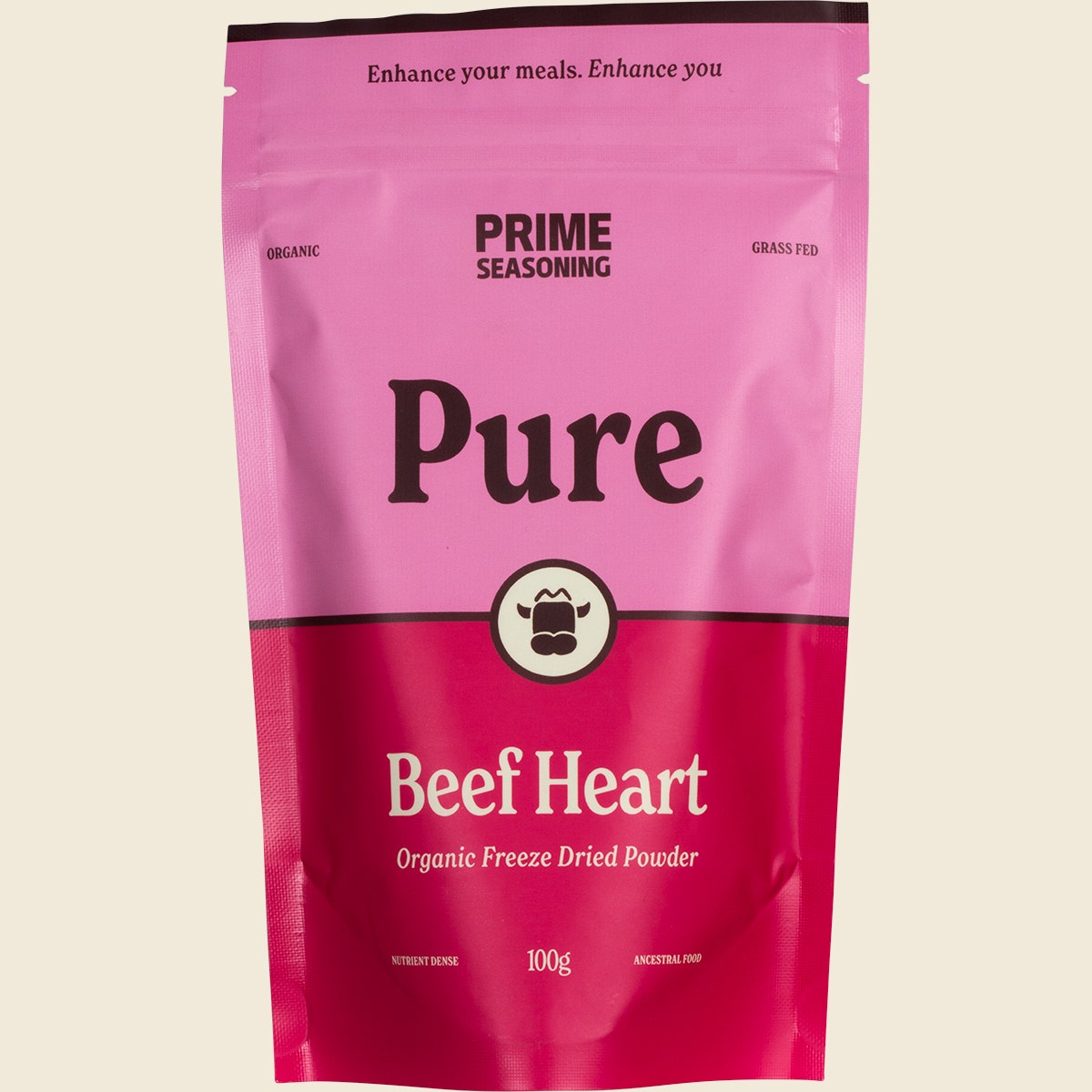Prime Seasoning Organic Pure Freeze Dried Beef Heart Powder 100g