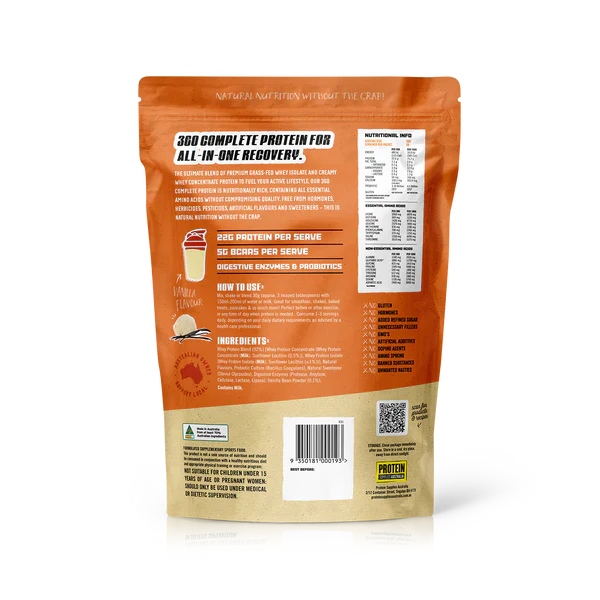 PROTEIN SUPPLIES AUSTRALIA 360Whey (WPI+WPC Combo) Vanilla Bean 1kg