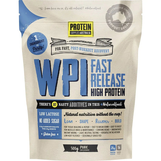 PROTEIN SUPPLIES AUSTRALIA WPI (Whey Protein Isolate) Pure 500g PROTEIN SUPPLIES AUSTRALIA