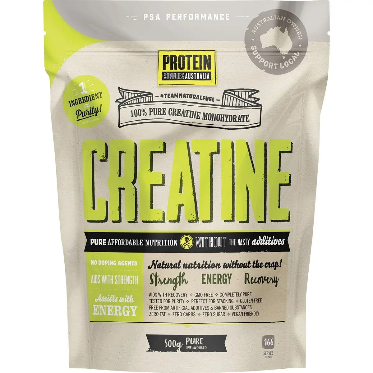 PROTEIN SUPPLIES AUSTRALIA Creatine (Monohydrate) Pure 500g PROTEIN SUPPLIES AUSTRALIA