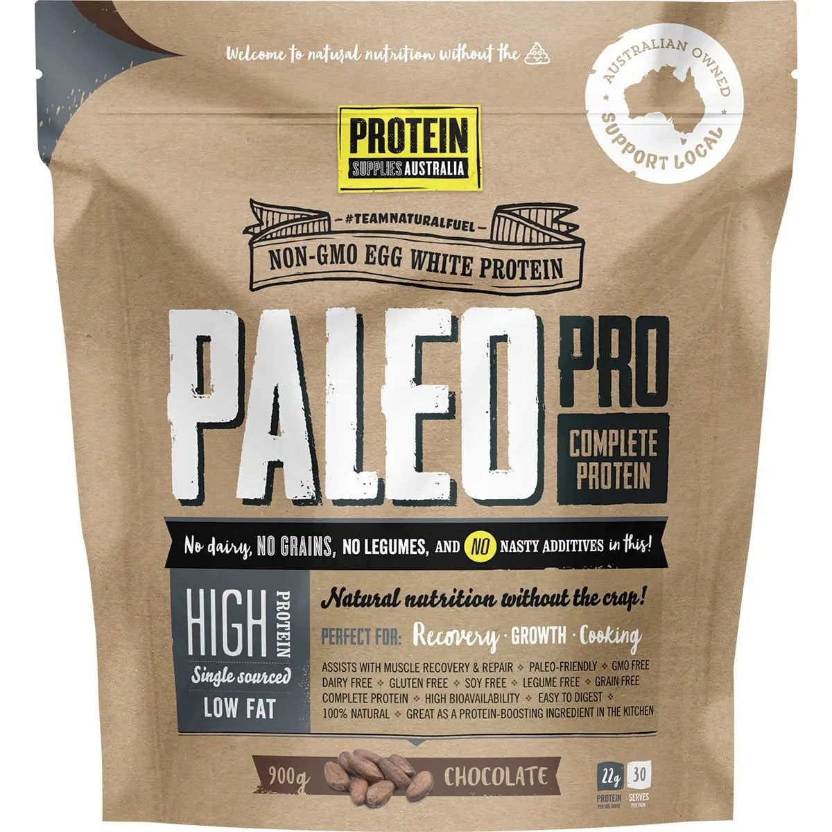 PROTEIN SUPPLIES AUSTRALIA PaleoPro (Egg White Protein) Chocolate 900g PROTEIN SUPPLIES AUSTRALIA