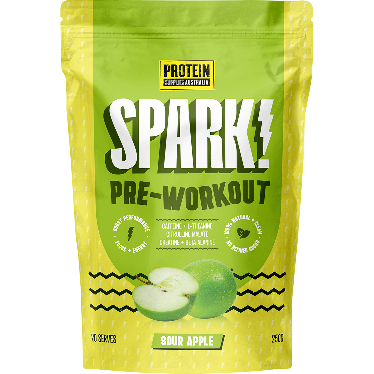 Protein Supplies Australia Spark Pre-Workout Sour Apple 250g