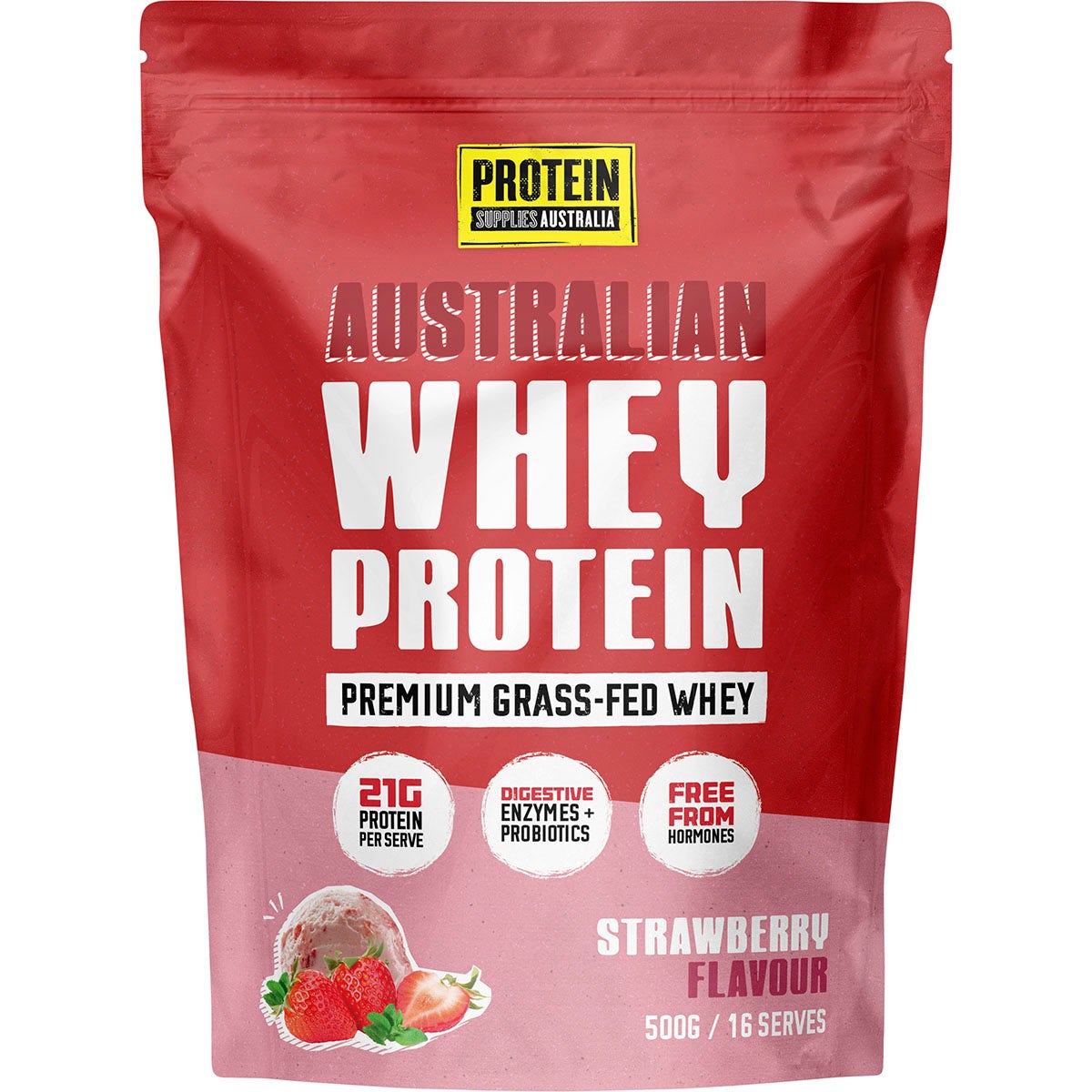 Protein Supplies Australia Australian Whey Protein Strawberry 500g - Cutprice Online