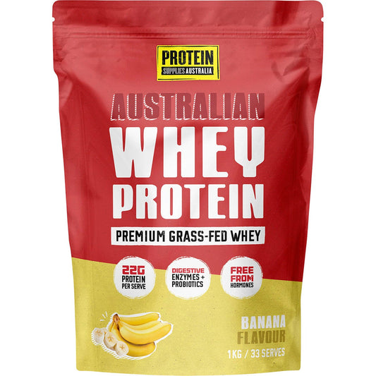 Protein Supplies Australia Australian Whey Protein Banana 1kg - Cutprice Online