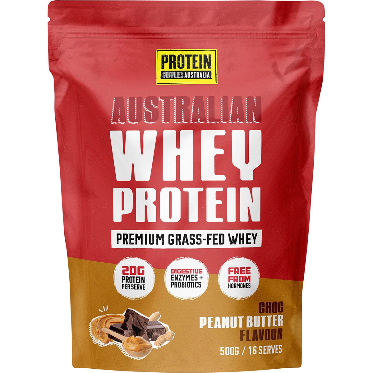 Protein Supplies Australia Australian Whey Protein Choc Peanut Butter 1kg - Cutprice Online