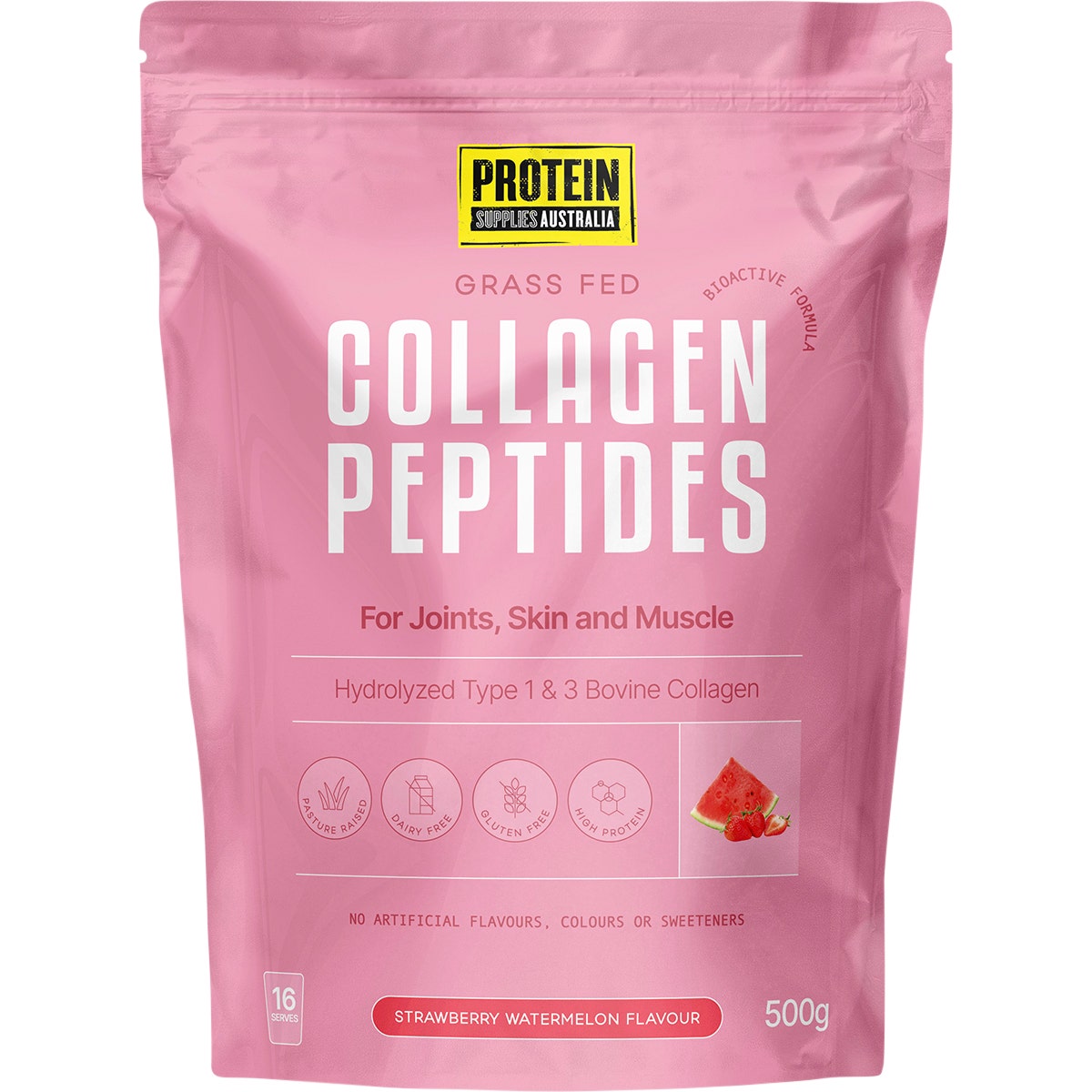 Protein Supplies Australia Grass Fed Collagen Strawberry Watermelon 500g - Cutprice Online