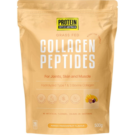 Protein Supplies Australia Grass Fed Collagen Mango Passionfruit 500g - Cutprice Online