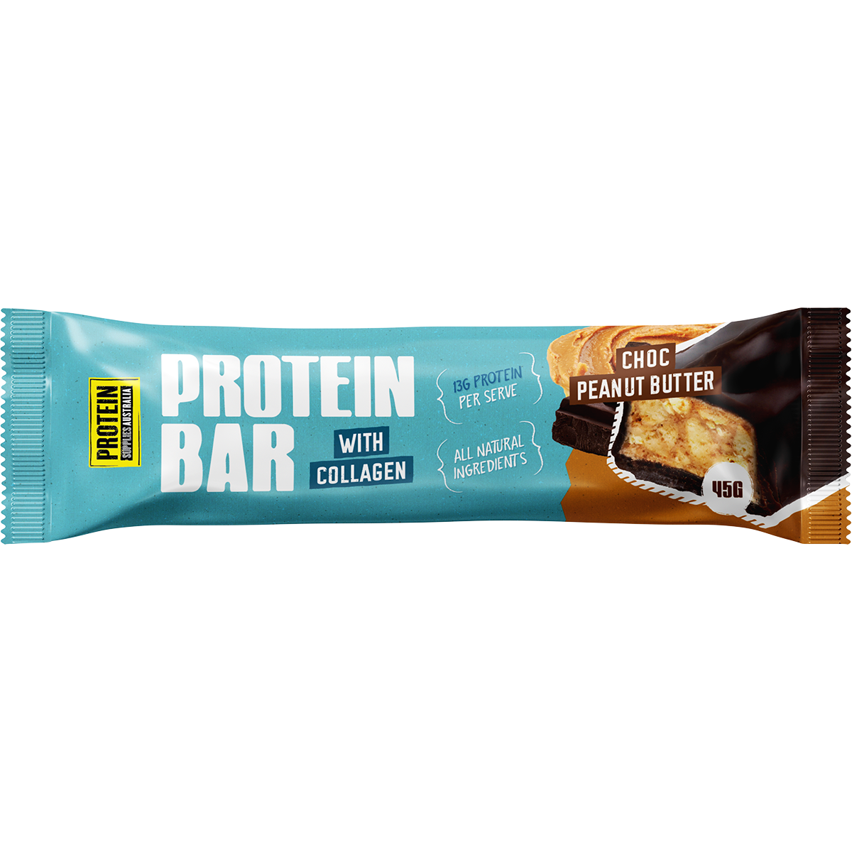 Protein Supplies Australia Collagen Protein Bar Choc Peanut Butter 45g x 12 Pack
