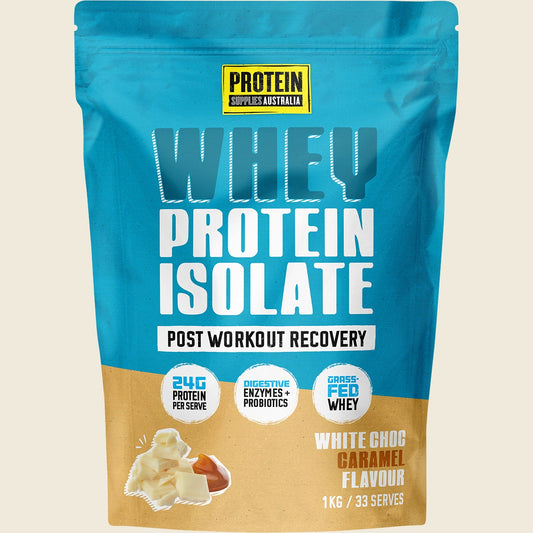 Protein Supplies Australia WPI Whey Protein Isolate White Choc Caramel 1kg
