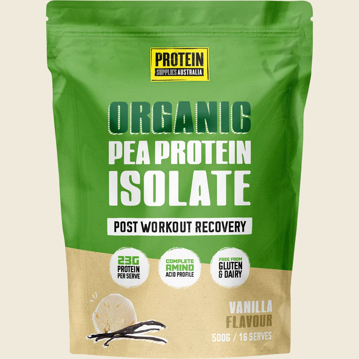 Protein Supplies Australia Protein Pea Pro (Raw Organic Pea Protein) Vanilla Bean 500g - Cutprice Online