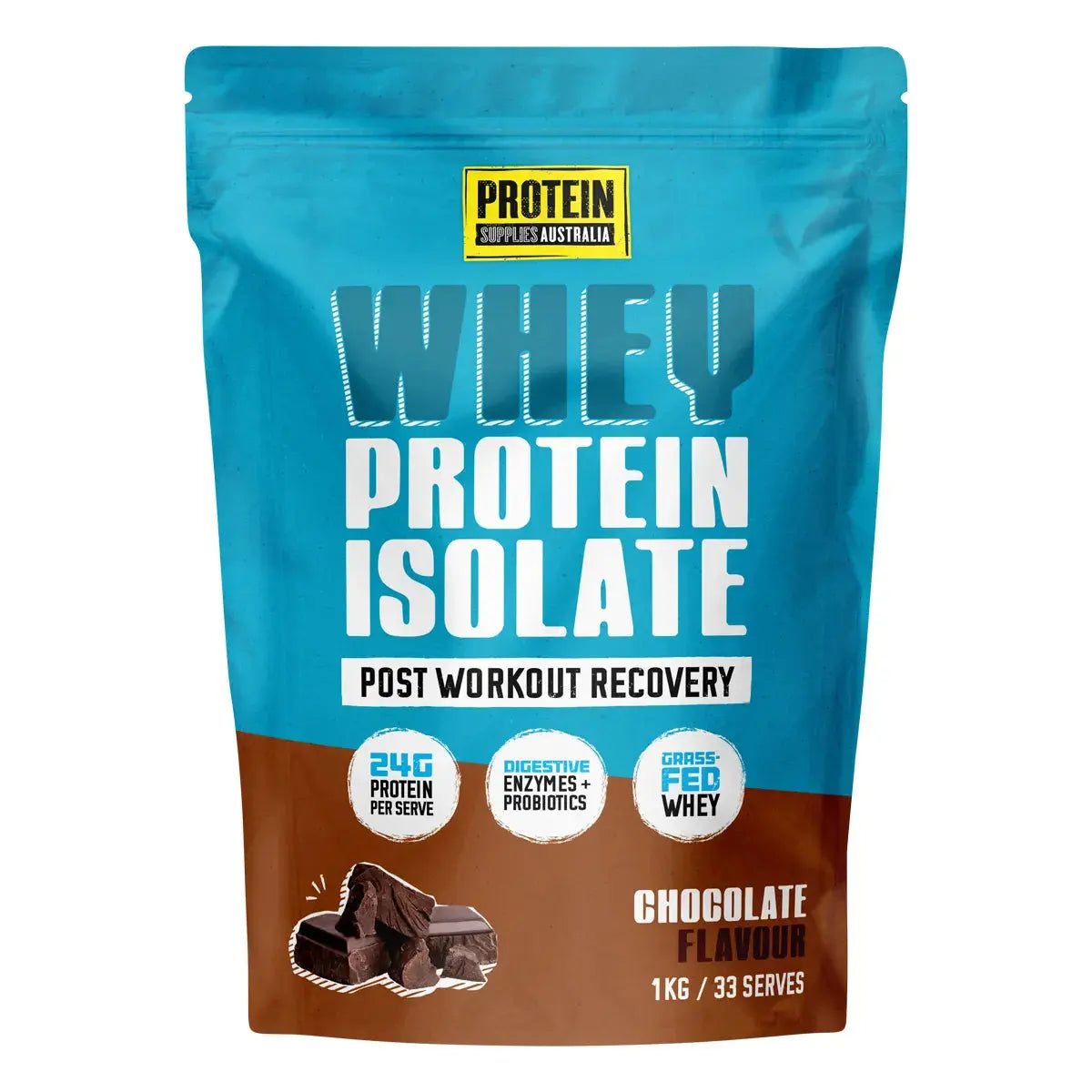 PROTEIN SUPPLIES AUSTRALIA WPI (Whey Protein Isolate) Chocolate 1kg PROTEIN SUPPLIES AUSTRALIA