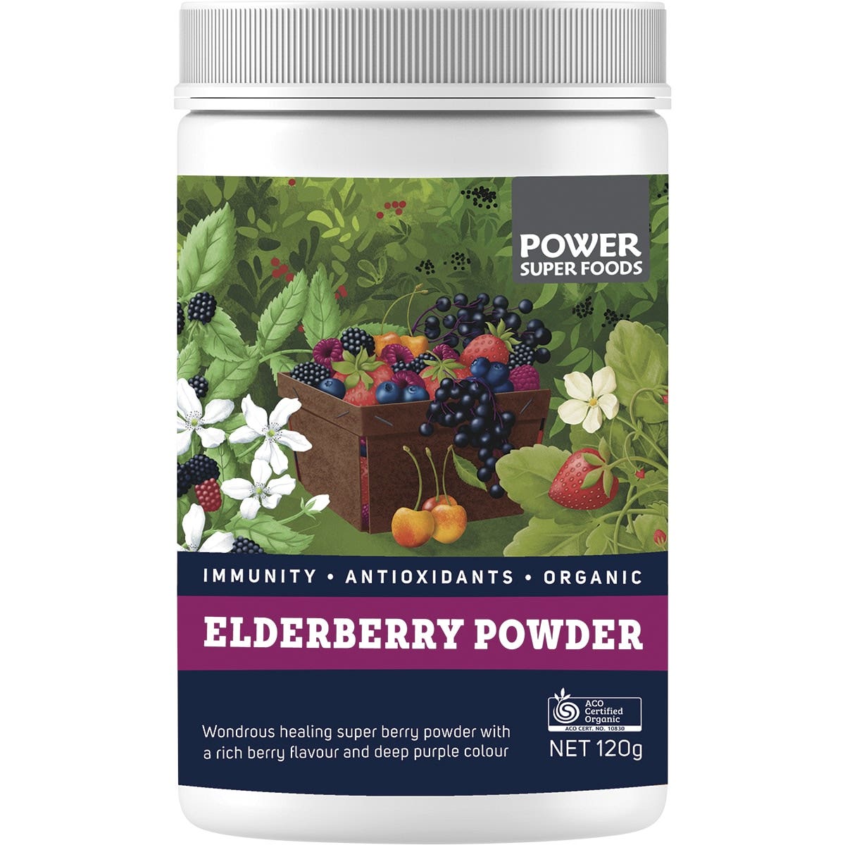 Power Super Foods Elderberry Powder Certified Organic 120g - Cutprice Online