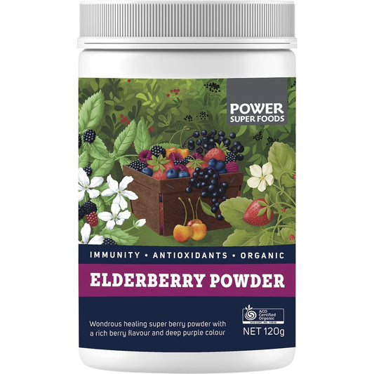Power Super Foods Elderberry Powder Certified Organic 120g - Cutprice Online