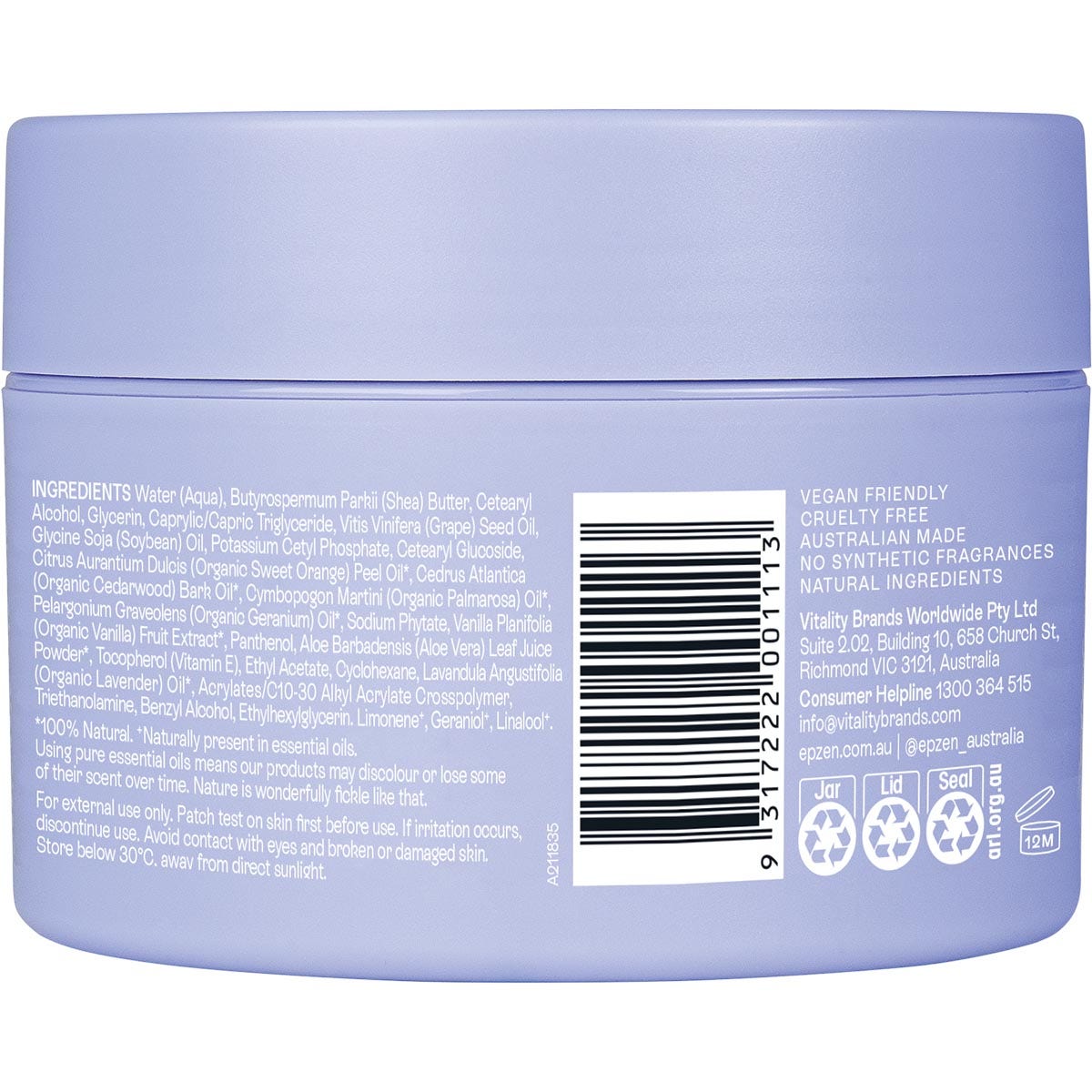 EPZEN Unwind Shower Balm In-Shower Moisturiser 200ml - Cutprice Online