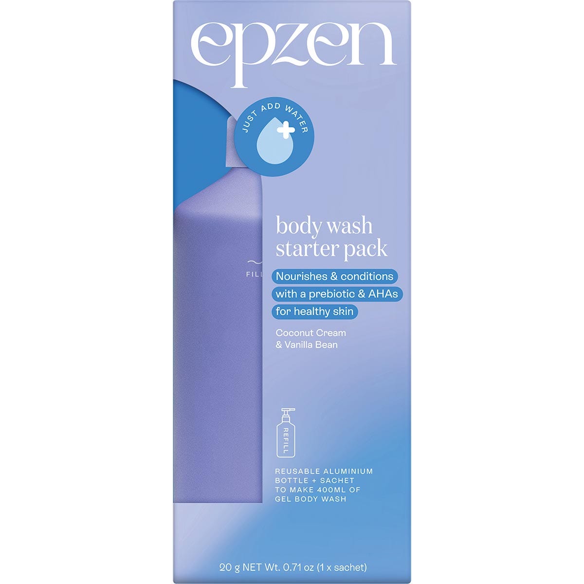EPZEN Body Wash Starter Pack Coconut Cream & Vanilla Bean 20g - Cutprice Online